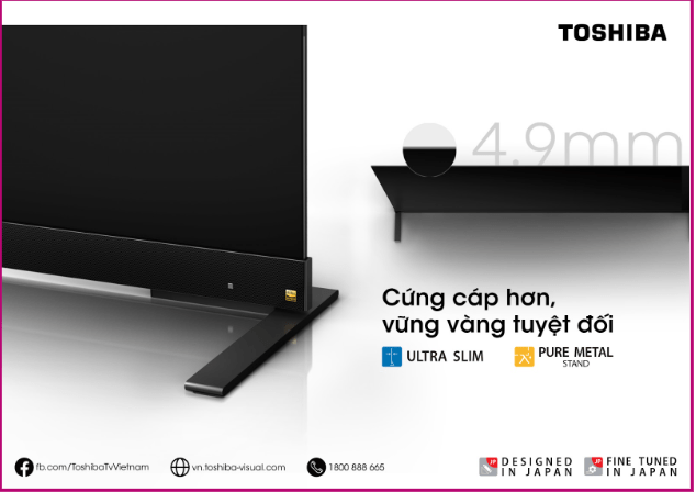 TV Oled Toshiba 55 inch 55X9900LP thiết kế tạo nên nhiều sự khác biệt. 